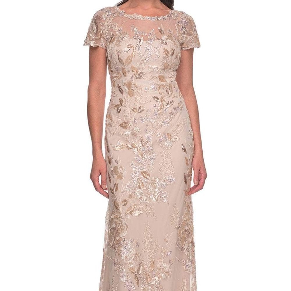 La Femme 30841SC  Mother of the Bride Dress Champagne size 10